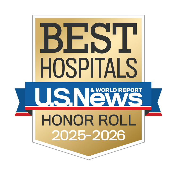 US News &amp; World Report Best Hospitals Honor Roll 2025-2026 badge